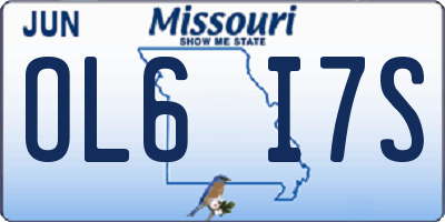 MO license plate OL6I7S