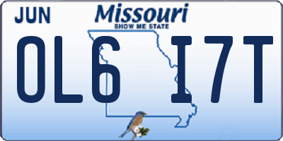 MO license plate OL6I7T