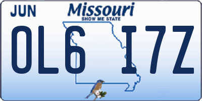 MO license plate OL6I7Z