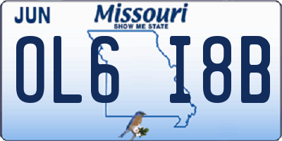 MO license plate OL6I8B