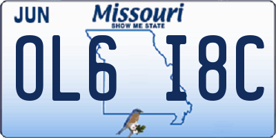 MO license plate OL6I8C