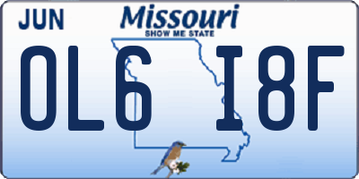 MO license plate OL6I8F