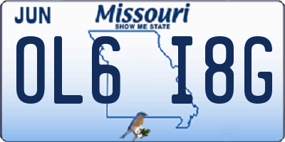 MO license plate OL6I8G