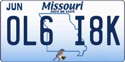 MO license plate OL6I8K
