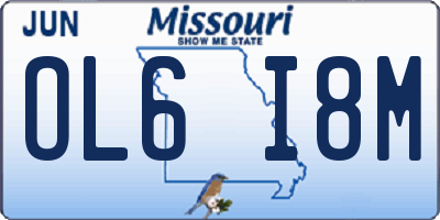 MO license plate OL6I8M