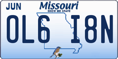 MO license plate OL6I8N