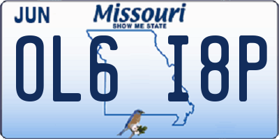 MO license plate OL6I8P