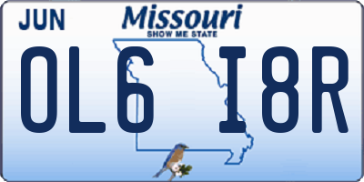 MO license plate OL6I8R