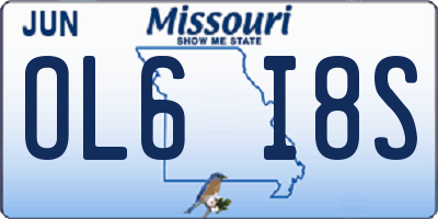 MO license plate OL6I8S
