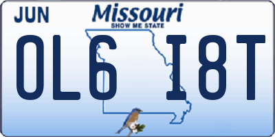 MO license plate OL6I8T