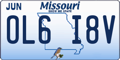 MO license plate OL6I8V