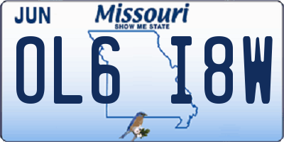 MO license plate OL6I8W