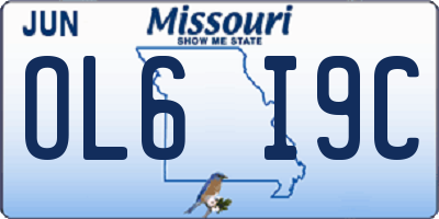 MO license plate OL6I9C