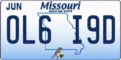 MO license plate OL6I9D