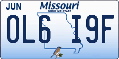 MO license plate OL6I9F