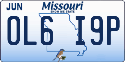 MO license plate OL6I9P