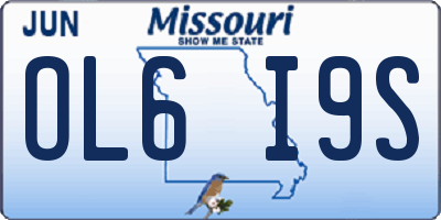 MO license plate OL6I9S