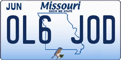 MO license plate OL6J0D