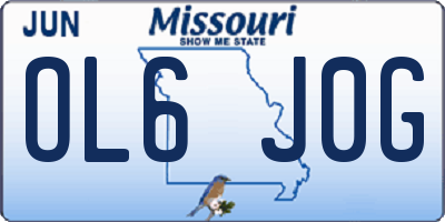 MO license plate OL6J0G