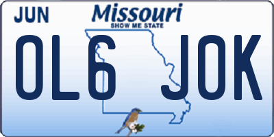 MO license plate OL6J0K