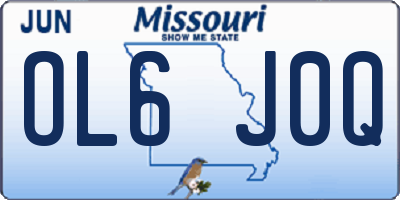 MO license plate OL6J0Q