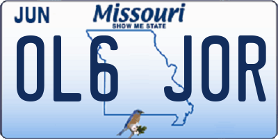MO license plate OL6J0R