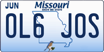 MO license plate OL6J0S