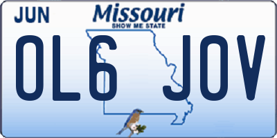 MO license plate OL6J0V