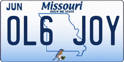 MO license plate OL6J0Y