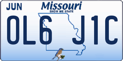 MO license plate OL6J1C
