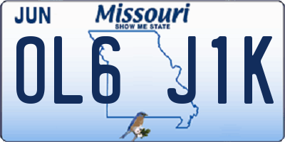 MO license plate OL6J1K