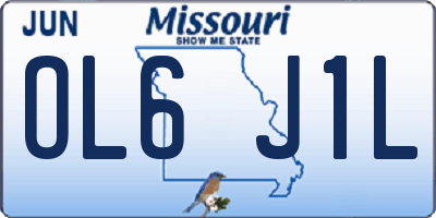 MO license plate OL6J1L