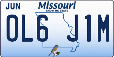 MO license plate OL6J1M