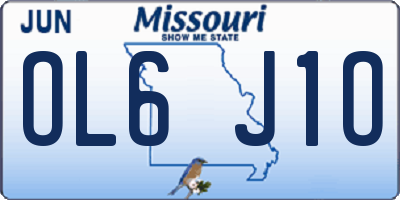 MO license plate OL6J1O