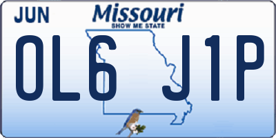 MO license plate OL6J1P