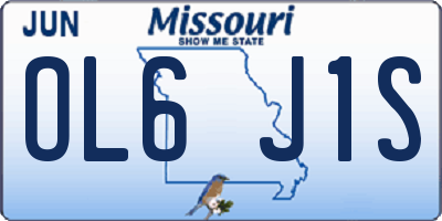 MO license plate OL6J1S