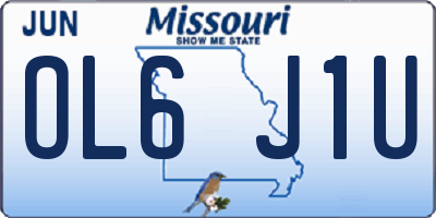 MO license plate OL6J1U