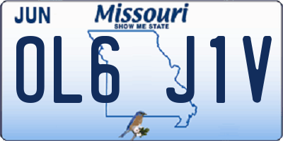 MO license plate OL6J1V
