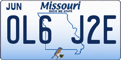 MO license plate OL6J2E