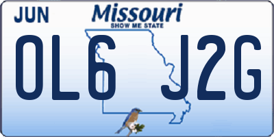 MO license plate OL6J2G