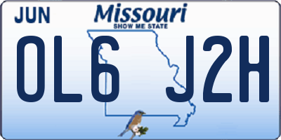 MO license plate OL6J2H