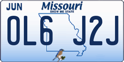 MO license plate OL6J2J