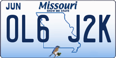 MO license plate OL6J2K
