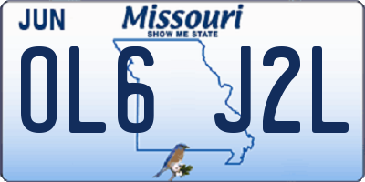MO license plate OL6J2L