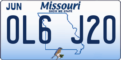 MO license plate OL6J2O