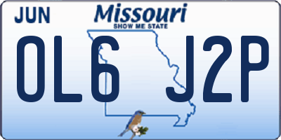 MO license plate OL6J2P