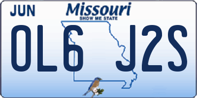 MO license plate OL6J2S
