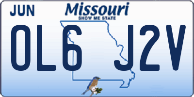 MO license plate OL6J2V
