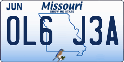 MO license plate OL6J3A
