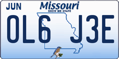 MO license plate OL6J3E